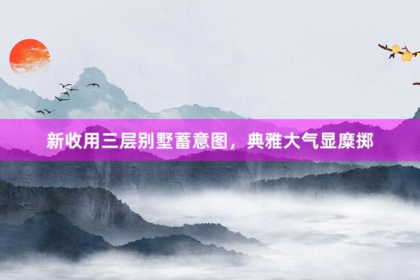 新收用三层别墅蓄意图，典雅大气显糜掷