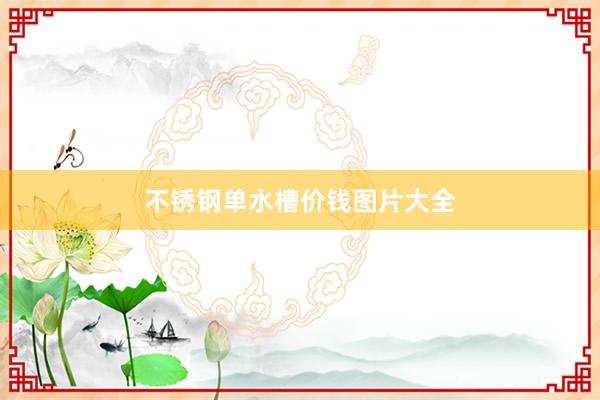 不锈钢单水槽价钱图片大全