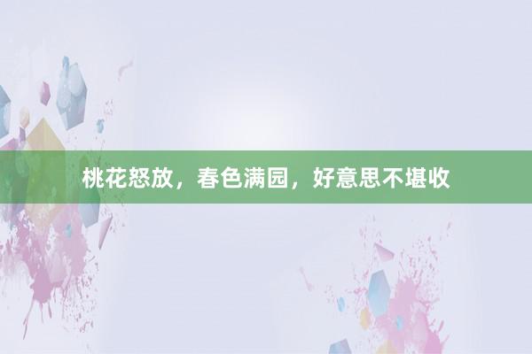 桃花怒放，春色满园，好意思不堪收